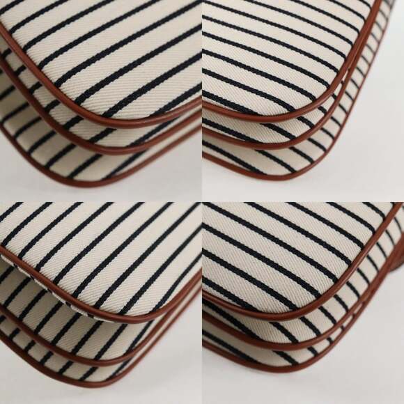 CELINE Shoulder Bag Canvas Leather Brown Gold - Picture 10 of 13